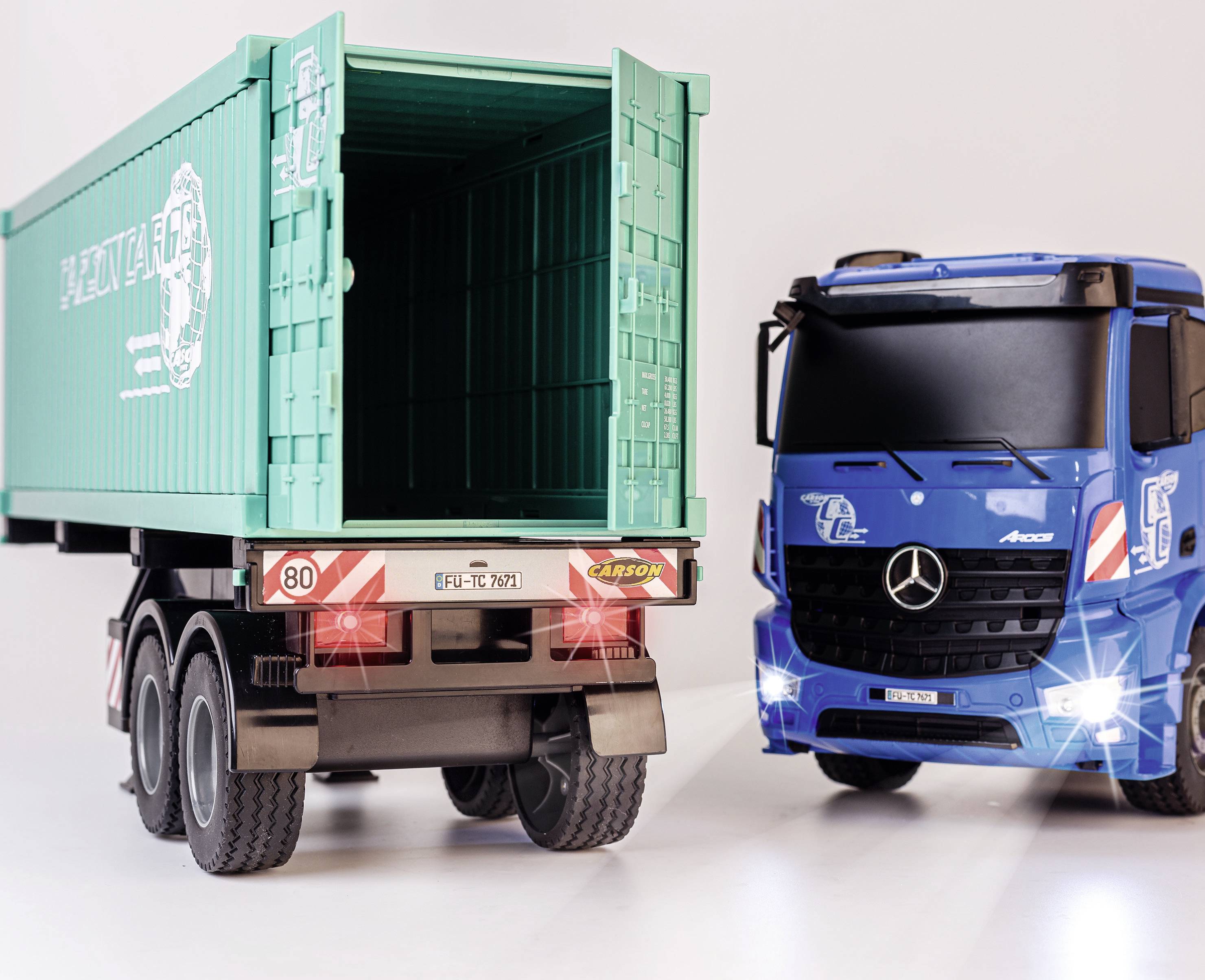 Carson Modellsport MB Arocs mit Container 1:20 RC Einsteiger Funktionsmodell LKW