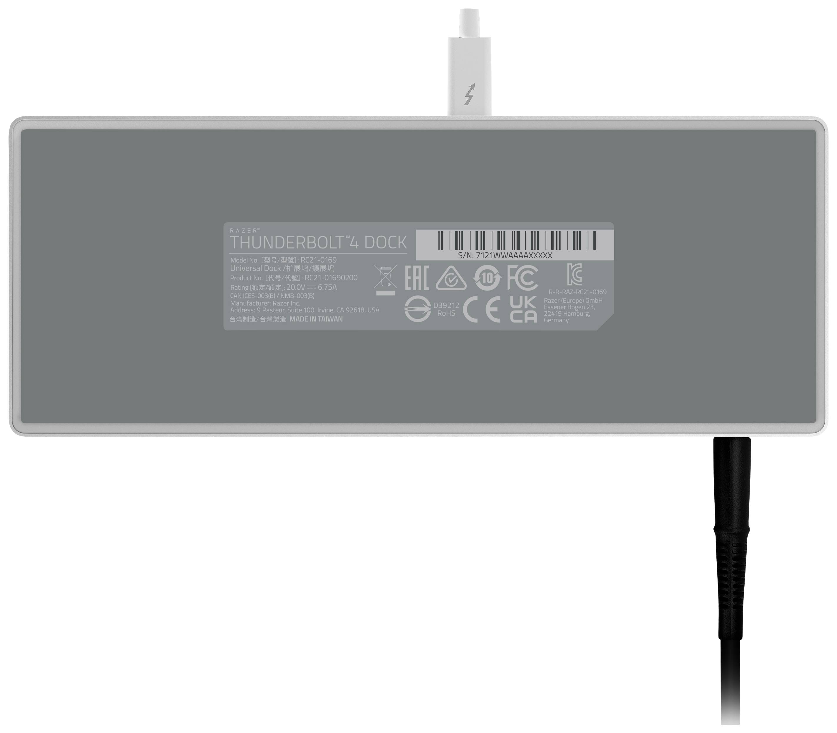 RAZER Thunderbolt™ 4 Dockingstation Thunderbolt 4 Dock Mercury Passend für Marke Dockingstations: Universal integrierter