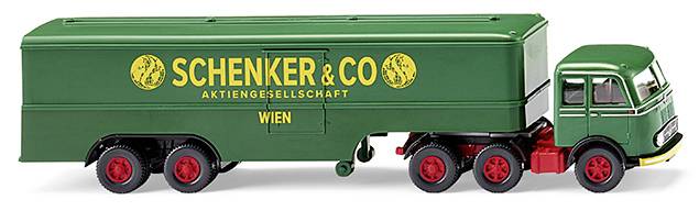 Wiking 051327 H0 LKW Modell Mercedes Benz LPS 333 Koffersattelzug "Schenker"