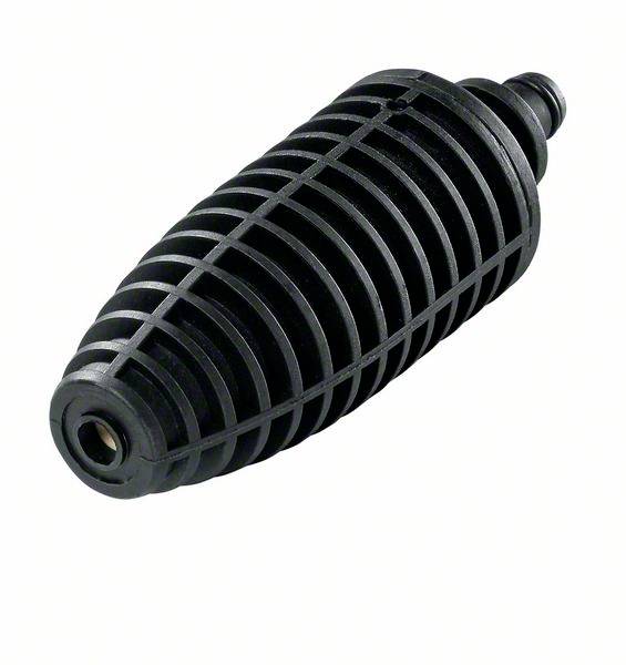 Schwarze Kunststofflanze mit Gitterstruktur, vermutlich ein Zubehörteil für Hochdruckreiniger oder ähnliches Reinigungsequipment.