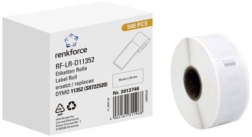 Renkforce Etiketten Rolle Kompatibel ersetzt DYMO DYMO 11352 54 x 25 mm Papier Weiß 500 St. Permane