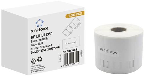 Renkforce Etiketten Rolle Kompatibel ersetzt DYMO DYMO 11354, S0722540 57 x 32 mm Papier Weiß 1000
