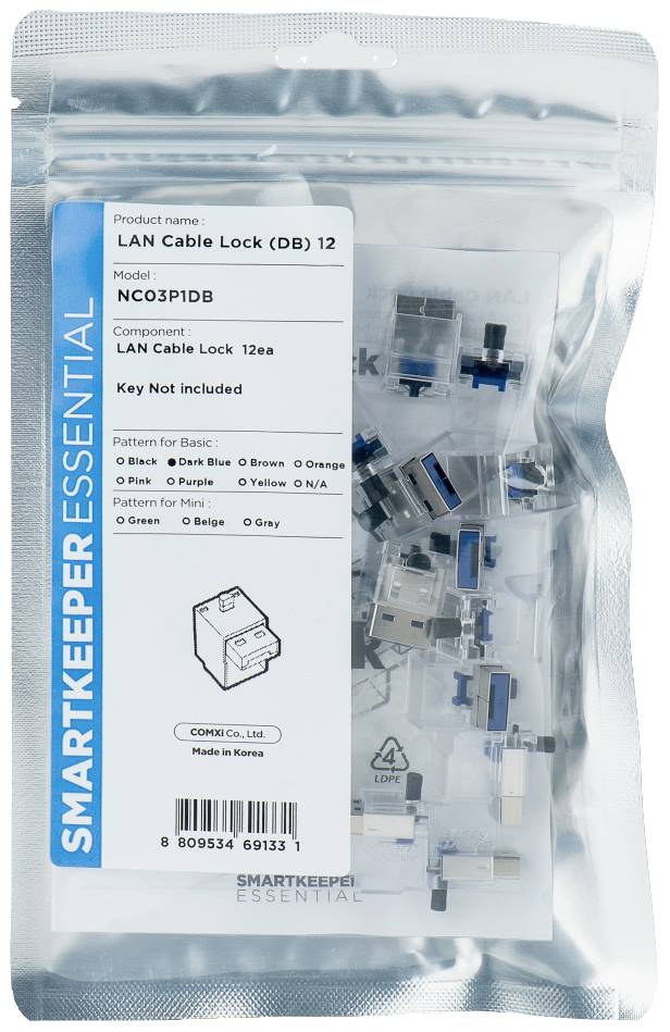 SMART KEEPER - Basic"LAN Cable" Lock dunkelblau 12 Stk.