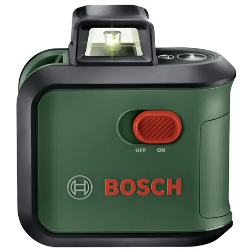 Bosch UniversalLevel 360 Kreuzlinienlaser – Vertikal + Horizontal, Mit 4x Alkali-Batterien