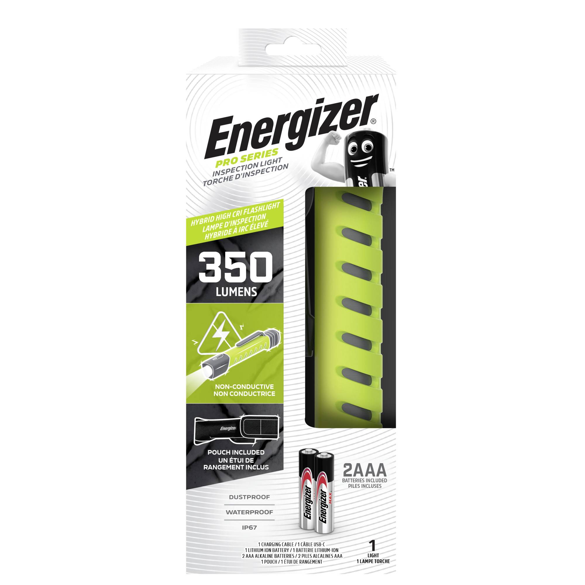 Energizer Pro Series Inspection LED Taschenlampe Li-Ionen Akkus oder batteriebetrieben 350lm 4h
