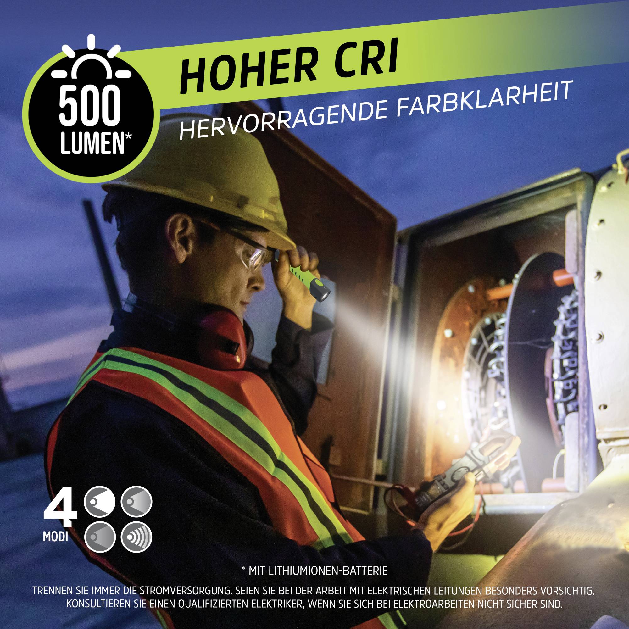 Energizer Pro Series Hybrid small LED Taschenlampe Li-Ionen Akkus oder batteriebetrieben 500lm 9h