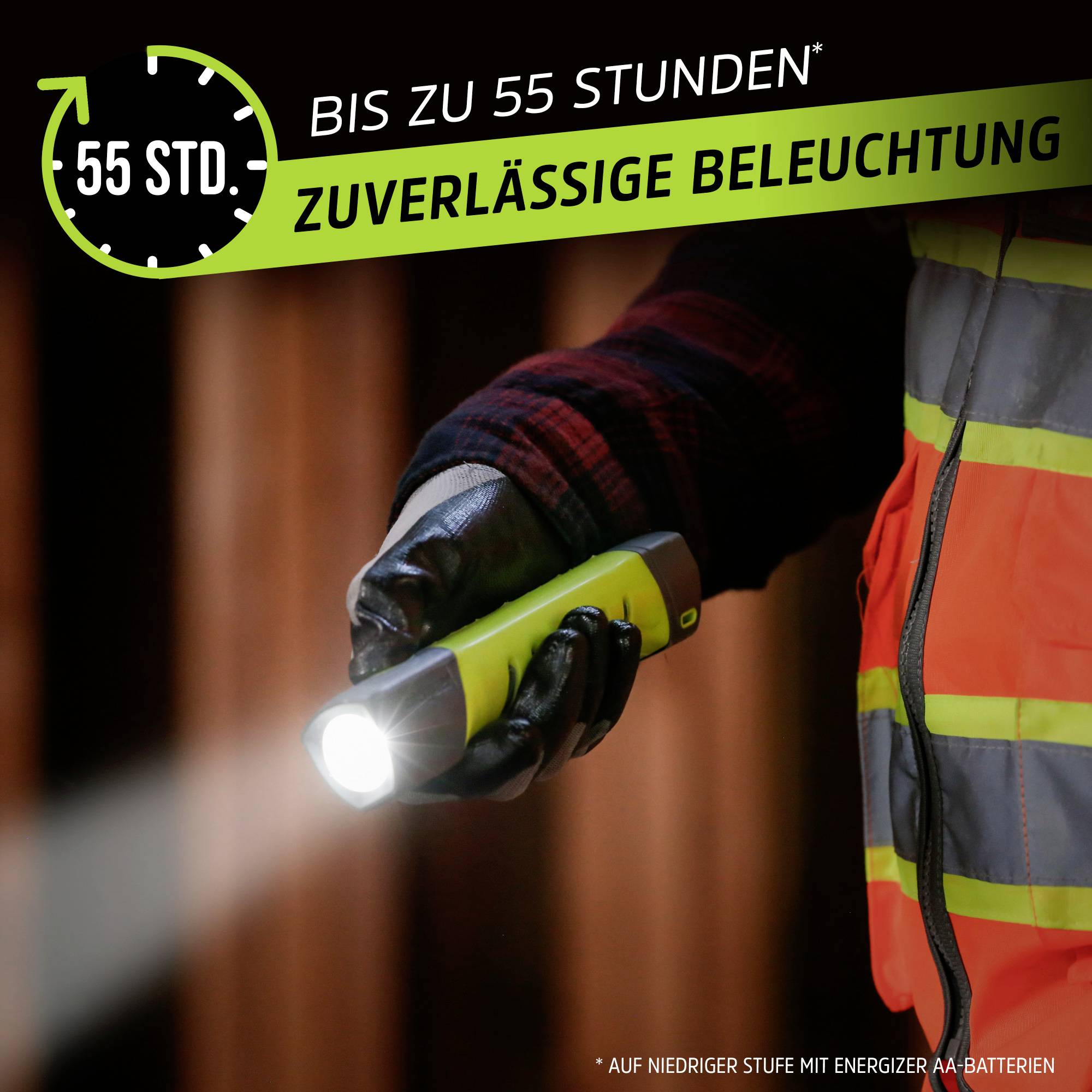 Energizer Pro Series Hybrid small LED Taschenlampe Li-Ionen Akkus oder batteriebetrieben 500lm 9h