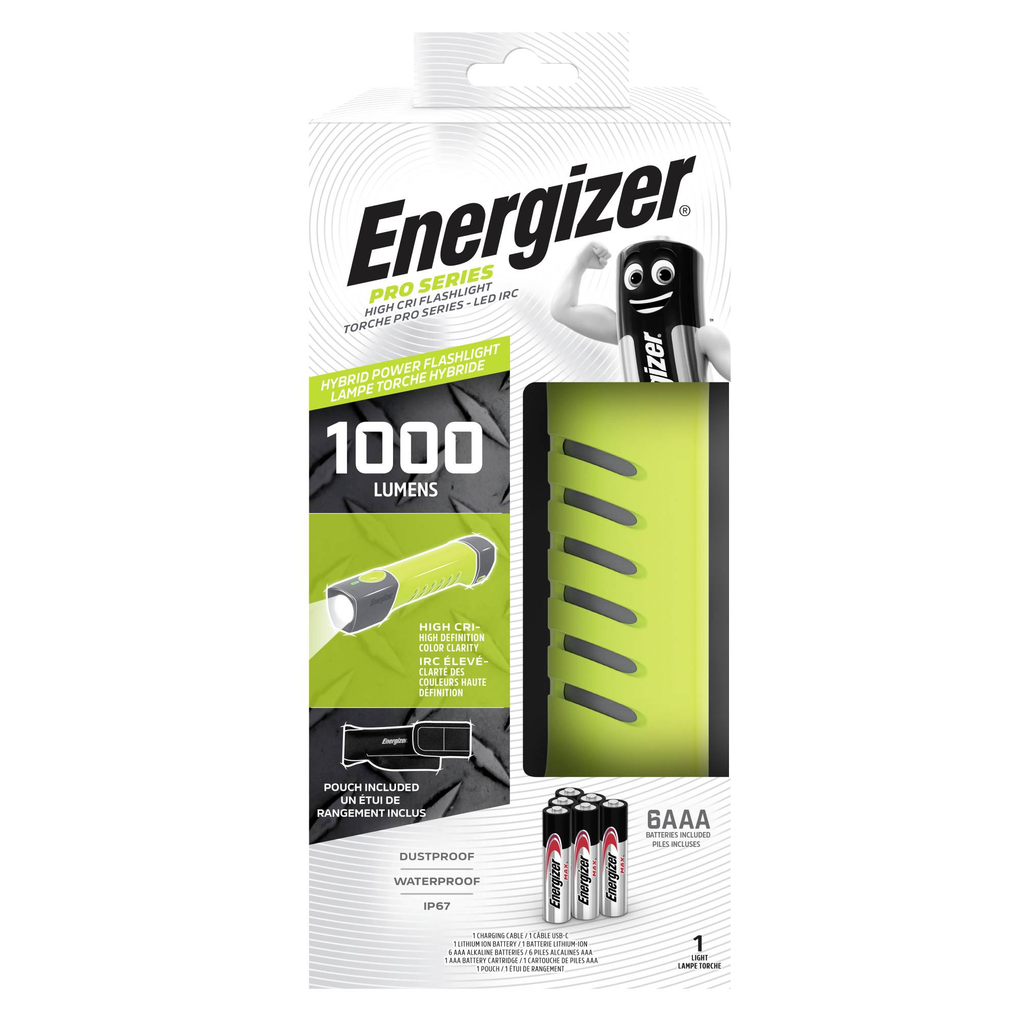 Energizer Pro Series High CRI medium LED Taschenlampe Li-Ionen Akkus oder batteriebetrieben 1000lm 6h