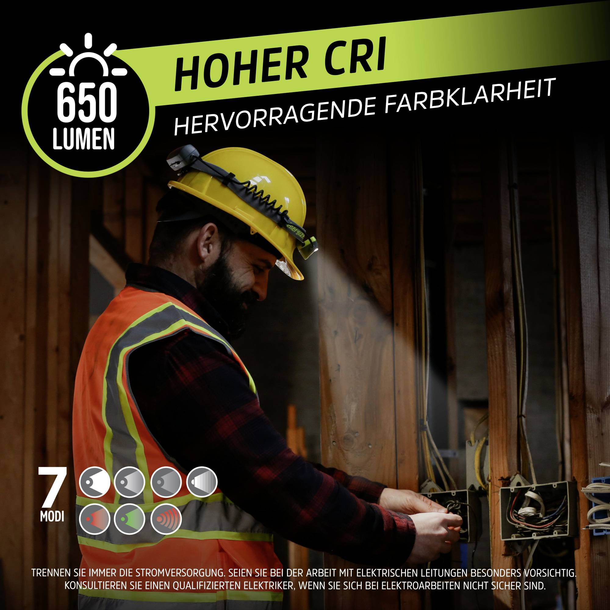 Energizer Pro Series Multicolor Hybrid LED Stirnlampe Li-Ionen Akkus oder batteriebetrieben 650lm 6h E303955400