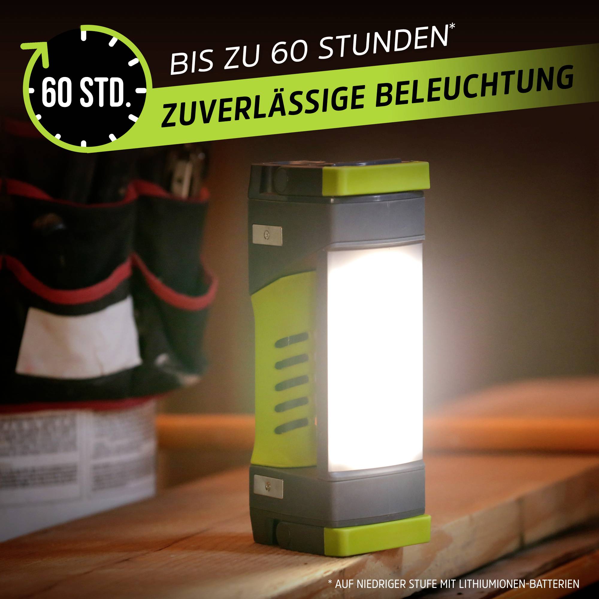 Energizer E303954400 Pro Series Worklight LED Arbeitsleuchte Li-Ionen Akkus oder batteriebetrieben 1000lm