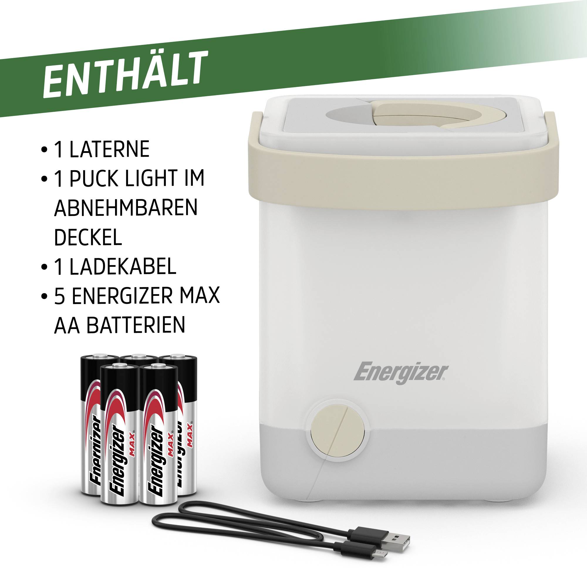 Energizer E303974600 Power Light Cube LED Camping-Leuchte batteriebetrieben