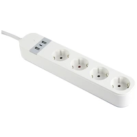 Gembird TSL-PS-S4U-01-W Steckdosenleiste Weiß Schutzkontakt 1St. Gembird TSL-PS-S4U-01-W Steckdosenleiste Weiß Schutzkontakt 1St.