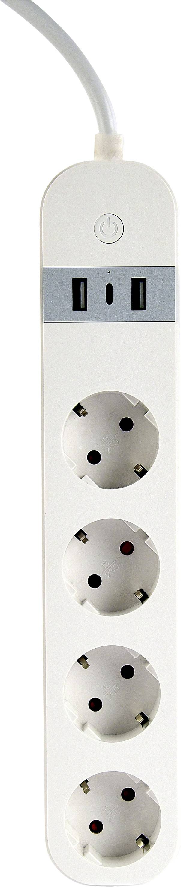 Gembird TSL-PS-S4U-01-W Steckdosenleiste Weiß Schutzkontakt 1 St.