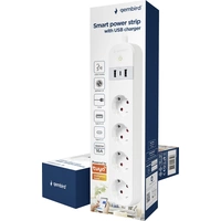 Gembird TSL-PS-S4U-01-W Steckdosenleiste Weiß Schutzkontakt 1St. Gembird TSL-PS-S4U-01-W Steckdosenleiste Weiß Schutzkontakt 1St.