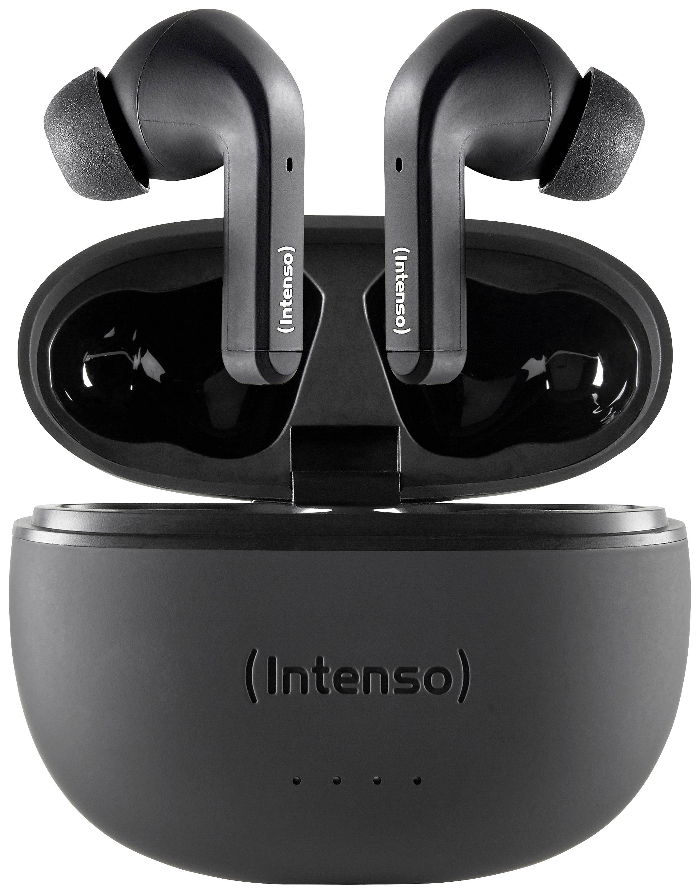 Intenso T300A In Ear Headset Bluetooth® Stereo Schwarz Noise Cancelling Batterieladeanzeige, Headset, Ladecase, Touch-Steuerung