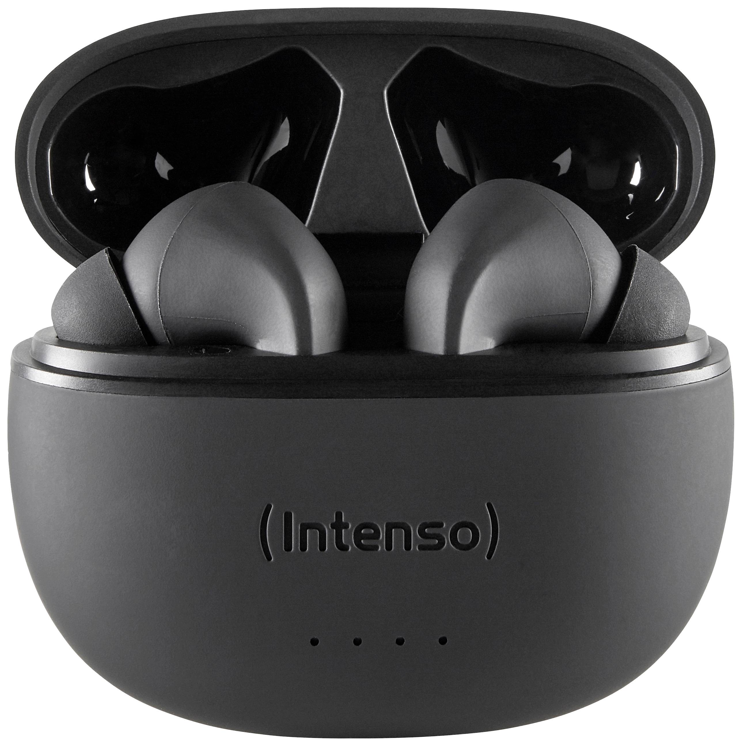 Intenso T300A In Ear Headset Bluetooth® Stereo Schwarz Noise Cancelling Batterieladeanzeige, Headset, Ladecase, Touch-Steuerung