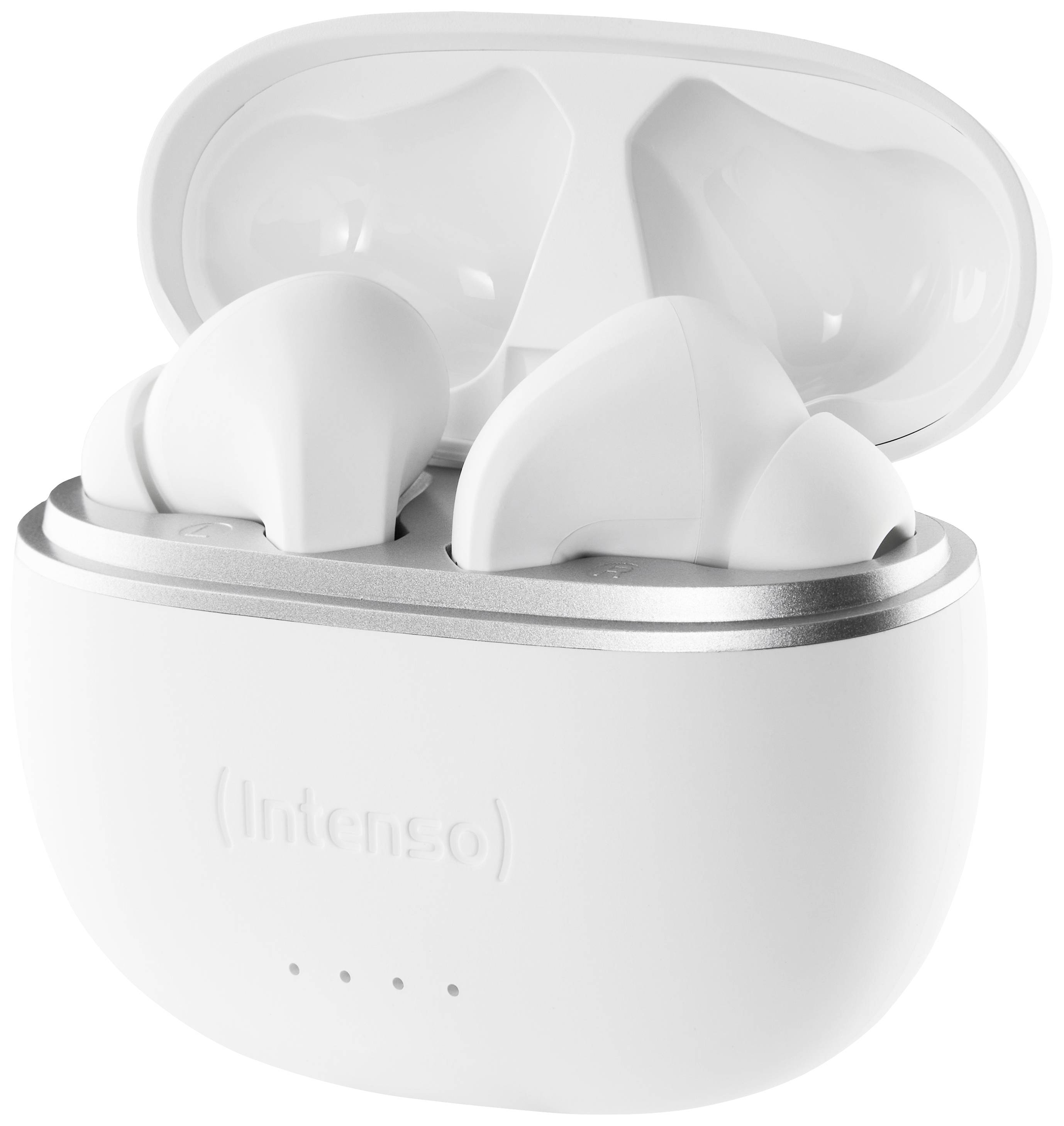 Intenso T302A In Ear Headset Bluetooth® Stereo Weiß Noise Cancelling Batterieladeanzeige, Headset, Ladecase, Touch-Steuerung