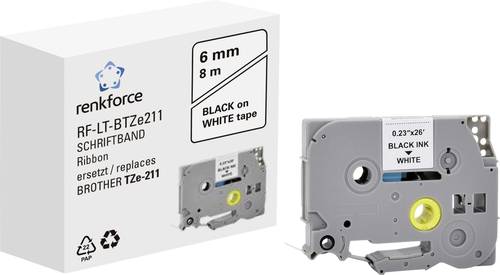 Renkforce RF-LT-BTZe211 Kompatibel ersetzt Brother TZe-211 6 mm Bandfarbe: Weiß Schriftfarbe: Schwa