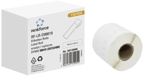 Renkforce Etiketten Rolle Kompatibel ersetzt DYMO DYMO 99019 190 x 54 mm Papier Weiß 110 St. Perman