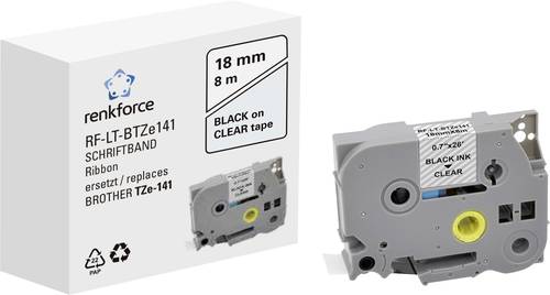 Renkforce RF-LT-BTZe141 Kompatibel ersetzt Brother TZe-141 18 mm Bandfarbe: Transparent Schriftfarb