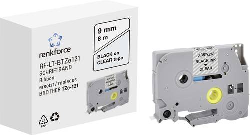 Renkforce RF-LT-BTZe121 Kompatibel ersetzt Brother TZe-121 9 mm Bandfarbe: Transparent Schriftfarbe