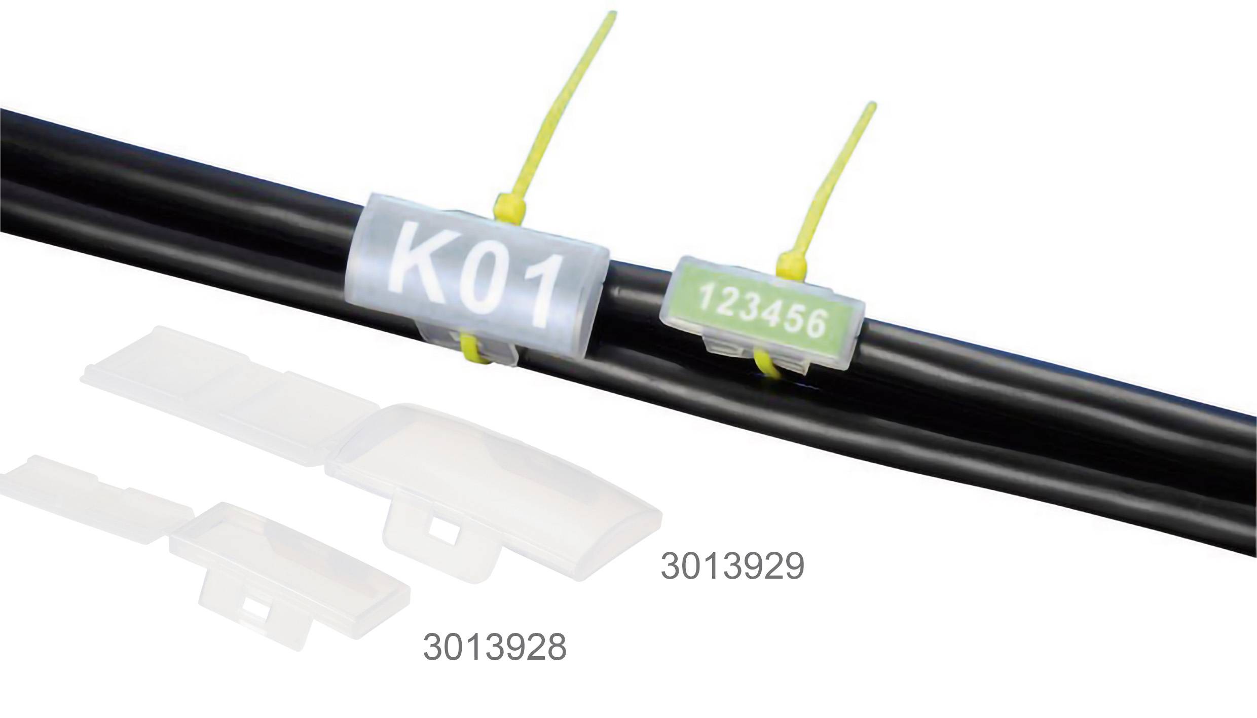 TRU COMPONENTS TC-MC1203-100 Kabelmarkierer Montage-Art: Kabelbinder Beschriftungsfläche: 32 x 11mm Natur 100St.