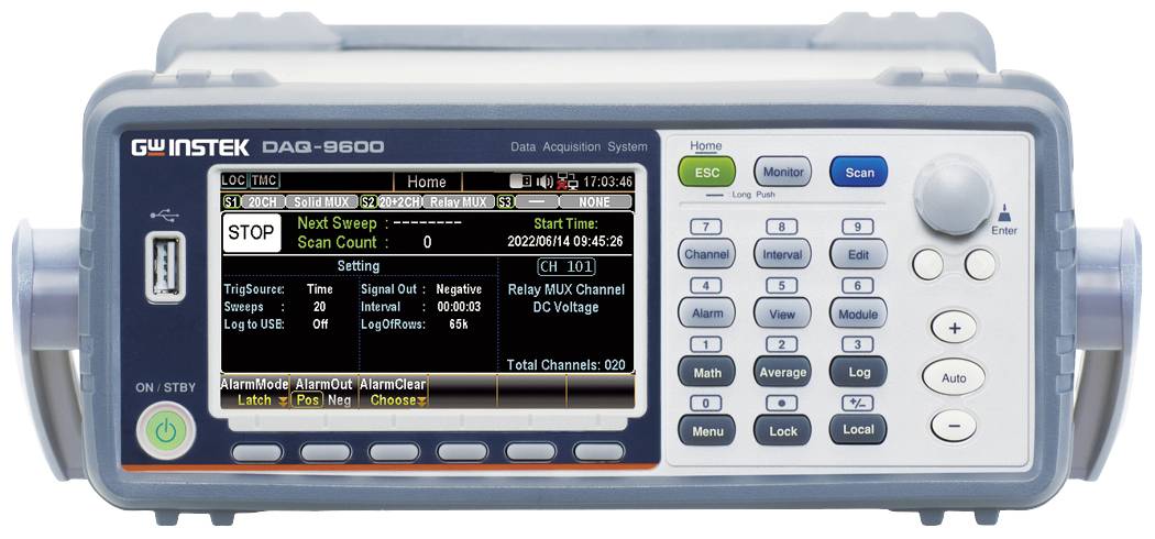 GW Instek 01AQ960010GT DAQ-9600 with GPIB Datenerfassung -200 bis +1820°C 0.1, 0.1 bis 600, 300 V/DC, V/AC 0.001 bis 2A