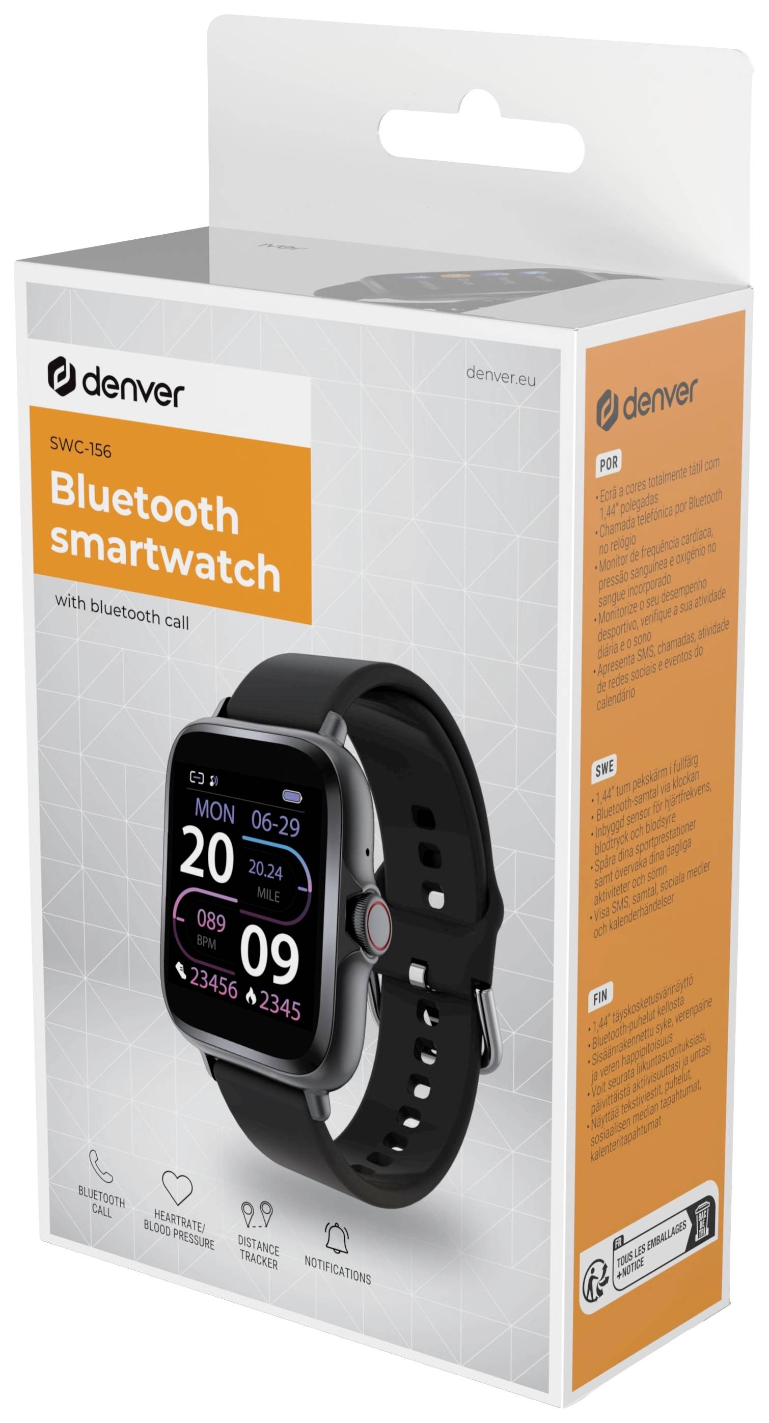 Denver SWC-156 Smartwatch Schwarz