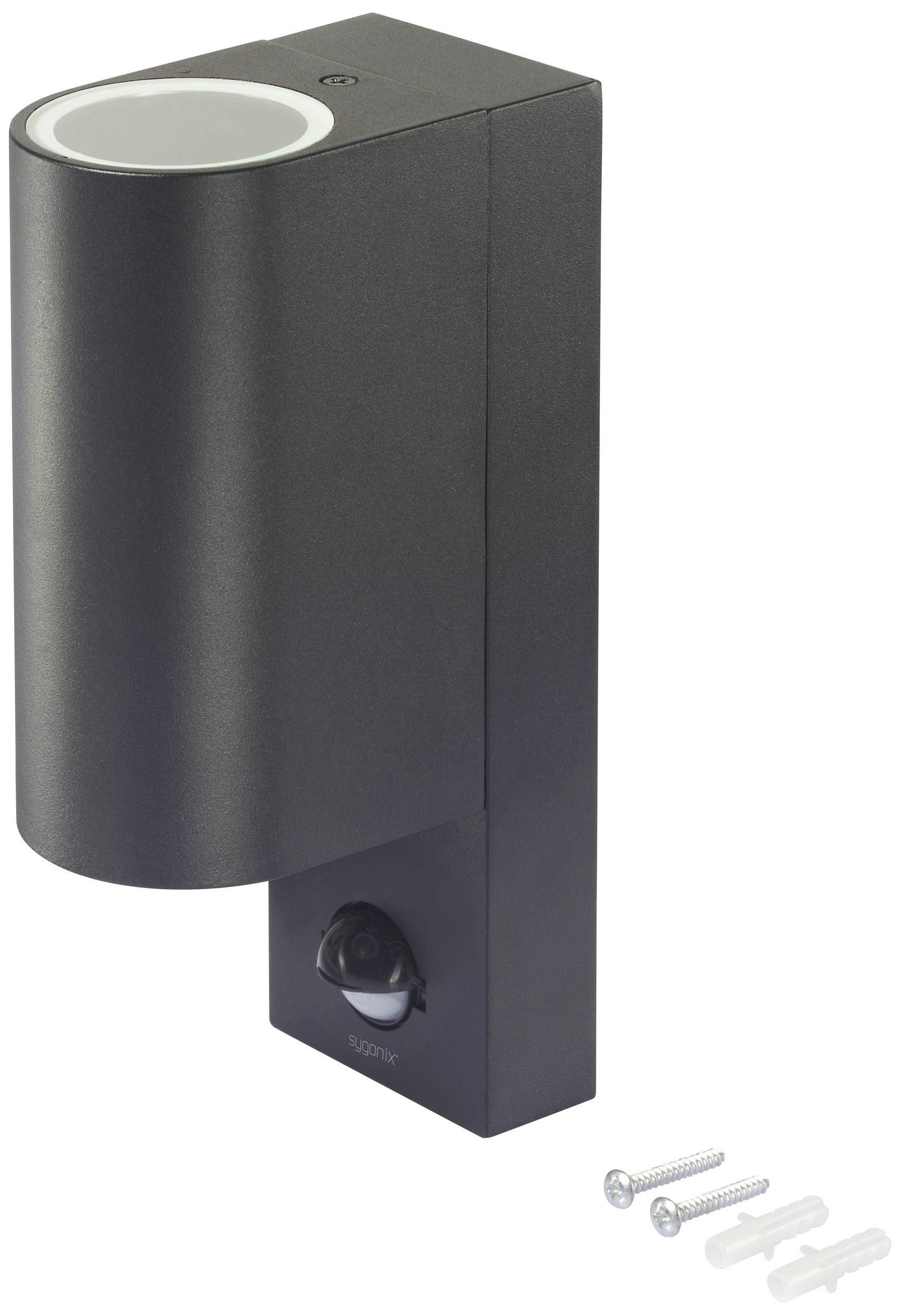 Sygonix SY-6028440 LED-Außenwandleuchte mit Bewegungsmelder GU10 Schwarz