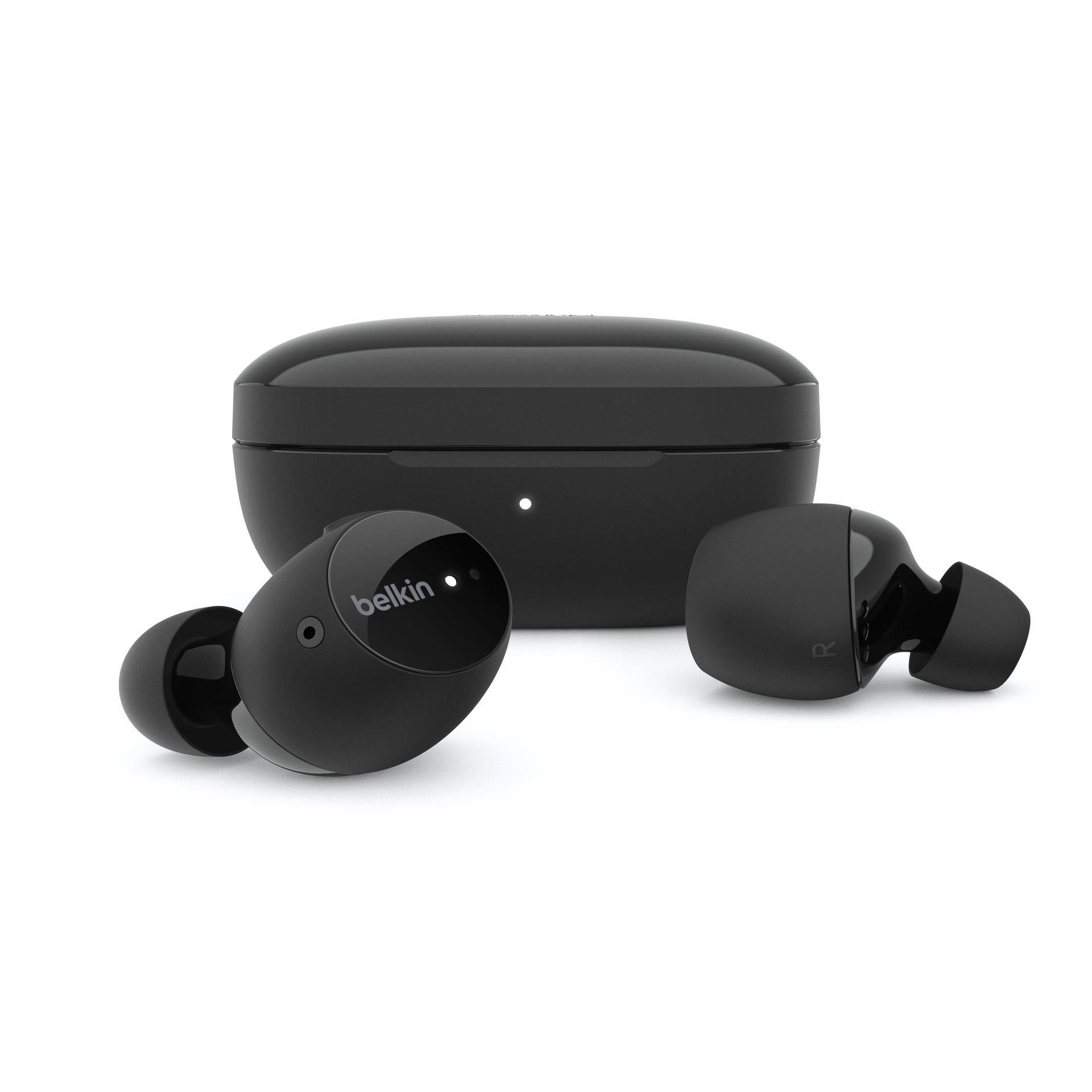 Belkin SoundForm Immerse In Ear Headset Bluetooth® Schwarz Noise Cancelling Headset, Ladecase, Schweißresistent