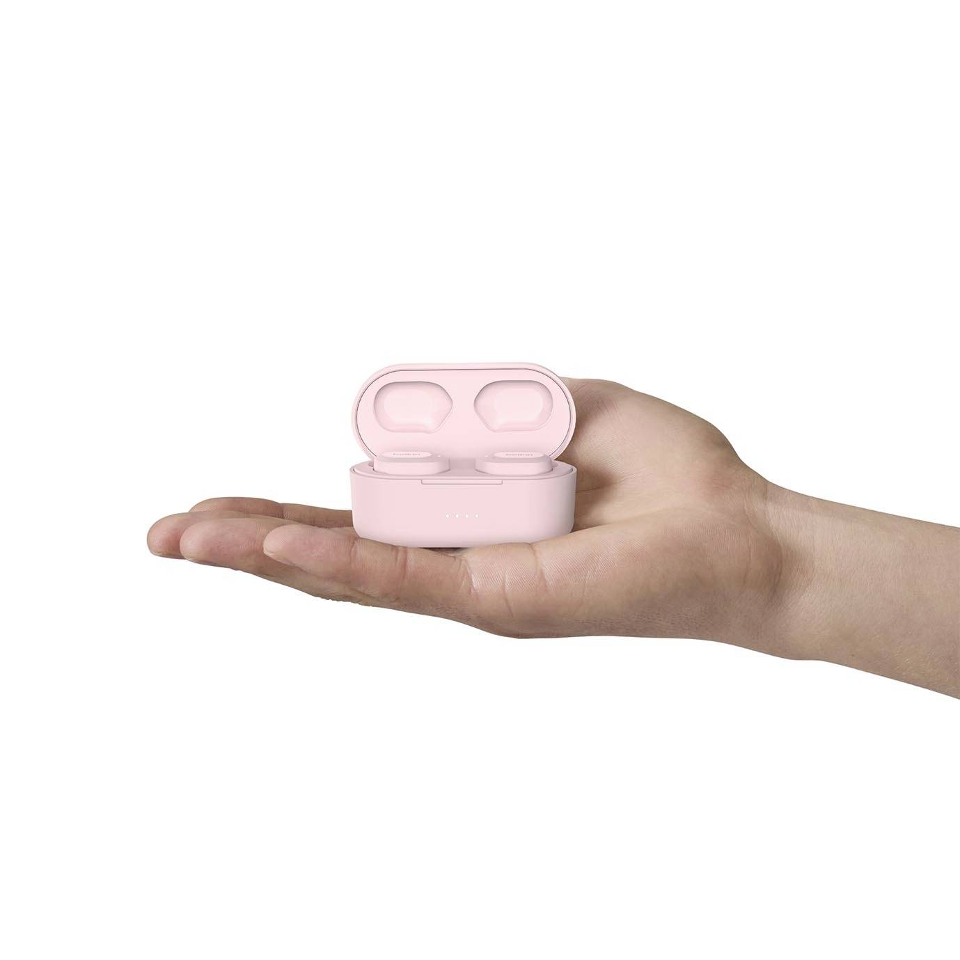 Belkin SoundForm Play In Ear Headset Bluetooth® Rosa Headset, Ladecase, Schweißresistent