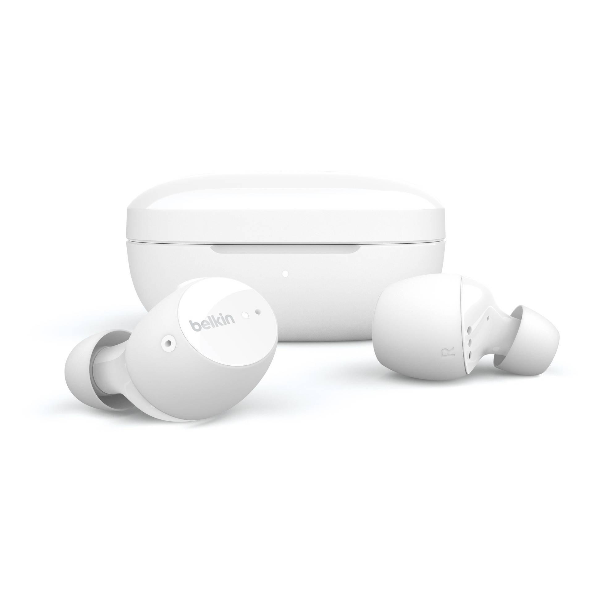 Belkin SoundForm Immerse In Ear Headset Bluetooth® Weiß Noise Cancelling Headset, Ladecase, Schweißresistent