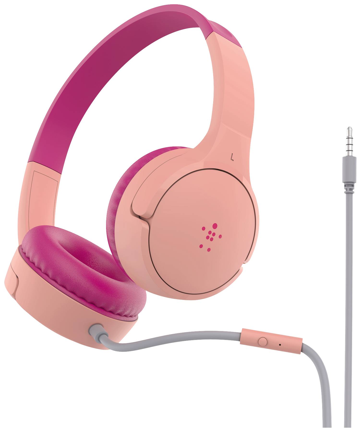Belkin SoundForm Mini On Ear Headset kabelgebunden Pink Lautstärkebegrenzung