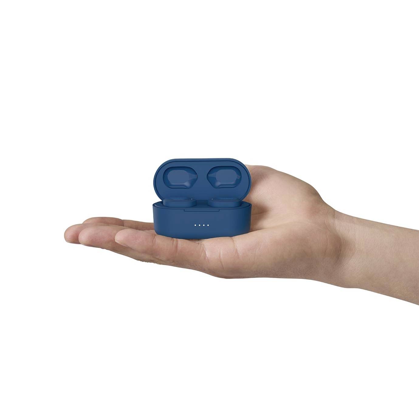 Belkin SoundForm Play In Ear Headset Bluetooth® Blau Headset, Ladecase, Schweißresistent