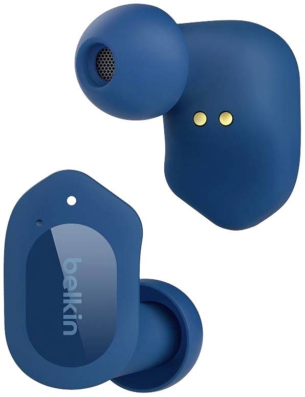 Belkin SoundForm Play In Ear Headset Bluetooth® Blau Headset, Ladecase, Schweißresistent