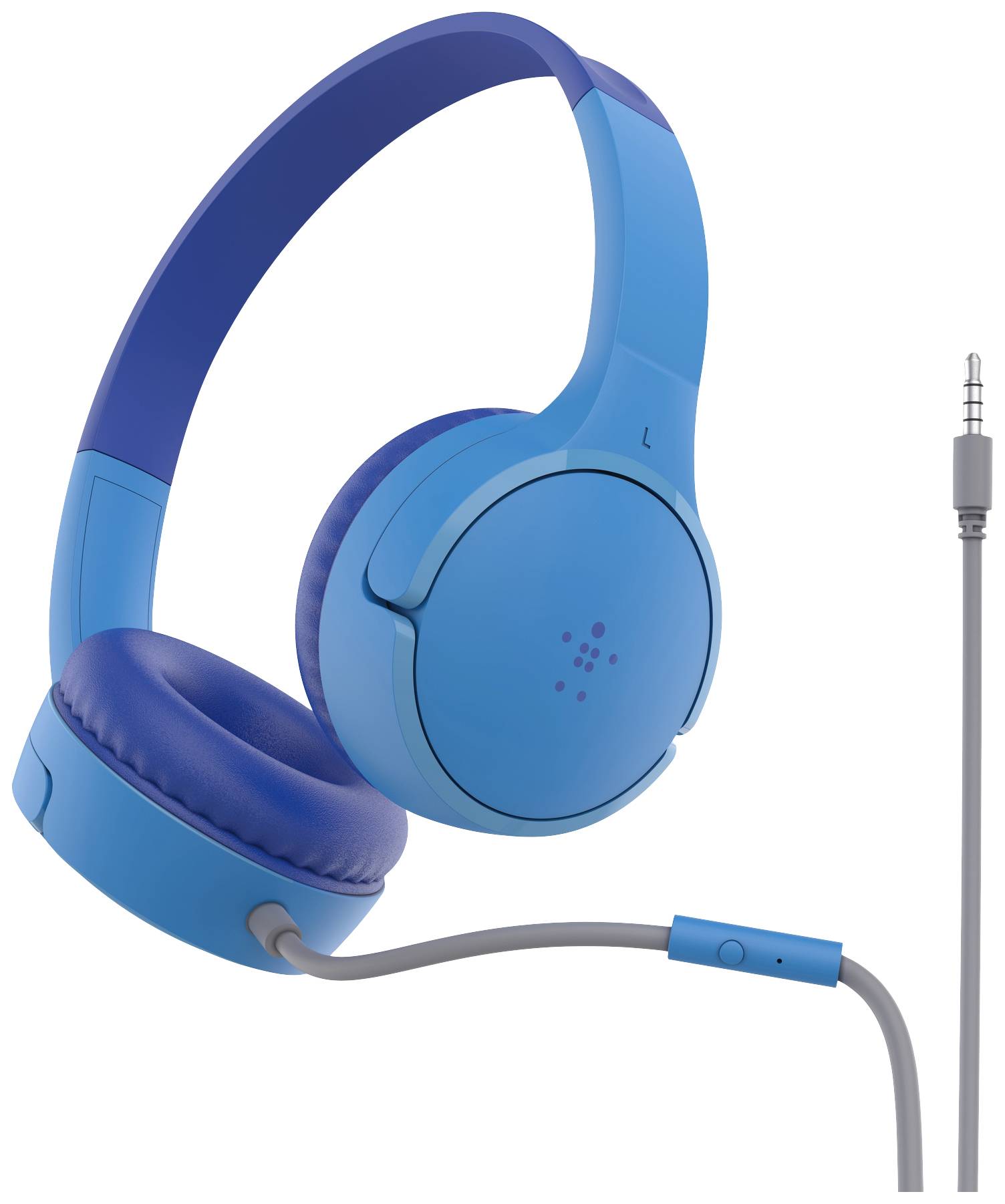 Belkin SoundForm Mini On Ear Headset kabelgebunden Blau Lautstärkebegrenzung