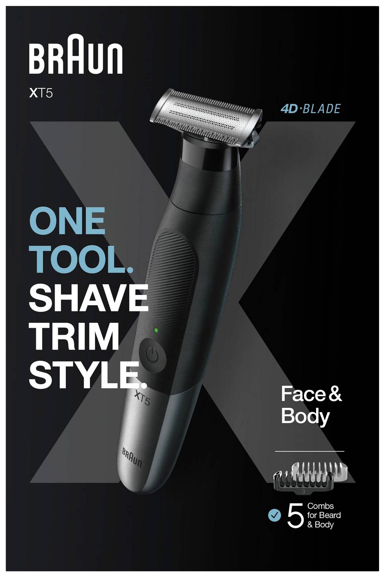 Braun Bartschneider, Haarschneider, Körperhaartrimmer abwaschbar Schwarz