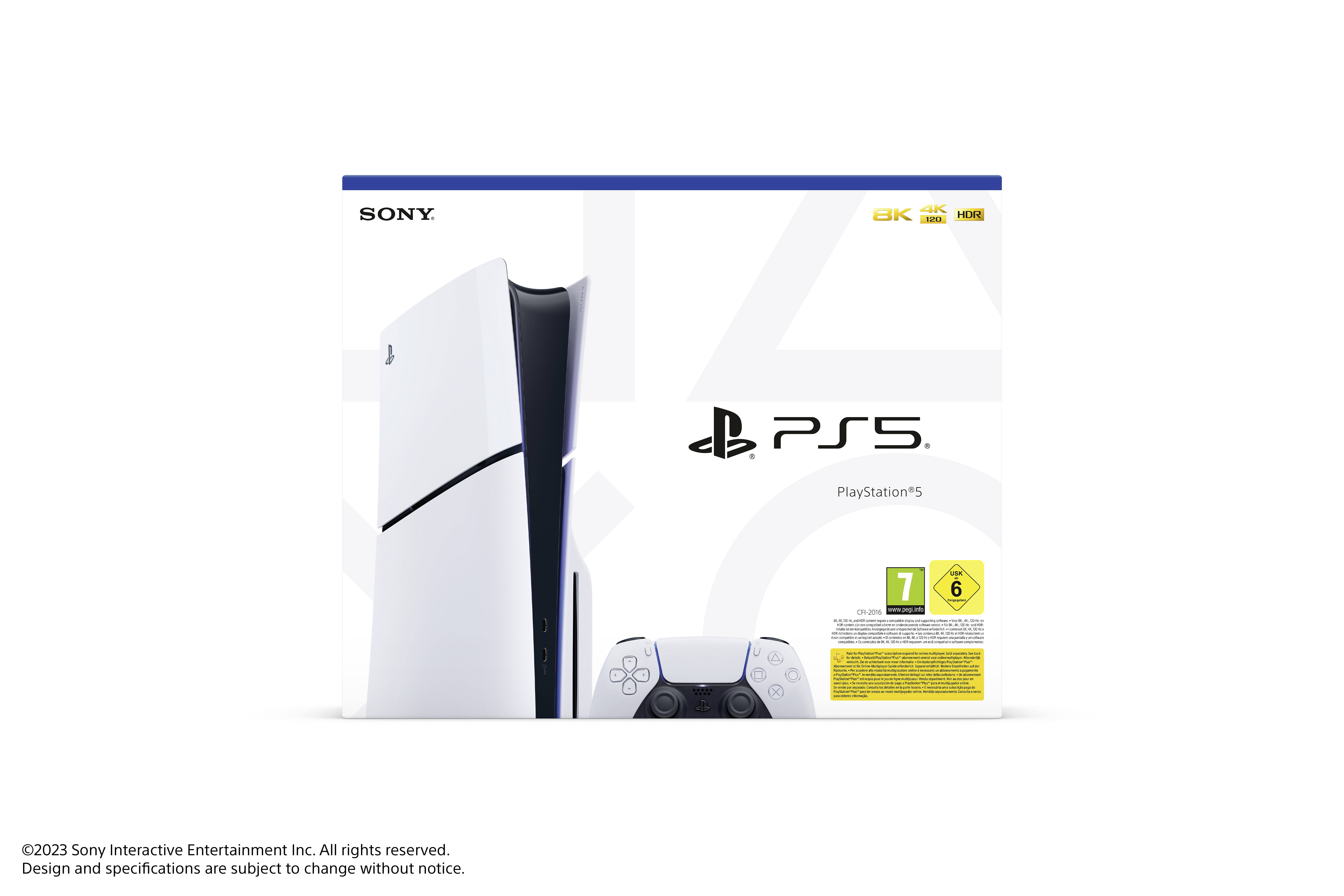 Sony PlayStation® 5 Konsole Slim Standard Edition 1TB mit Laufwerk Weiß/Schwarz