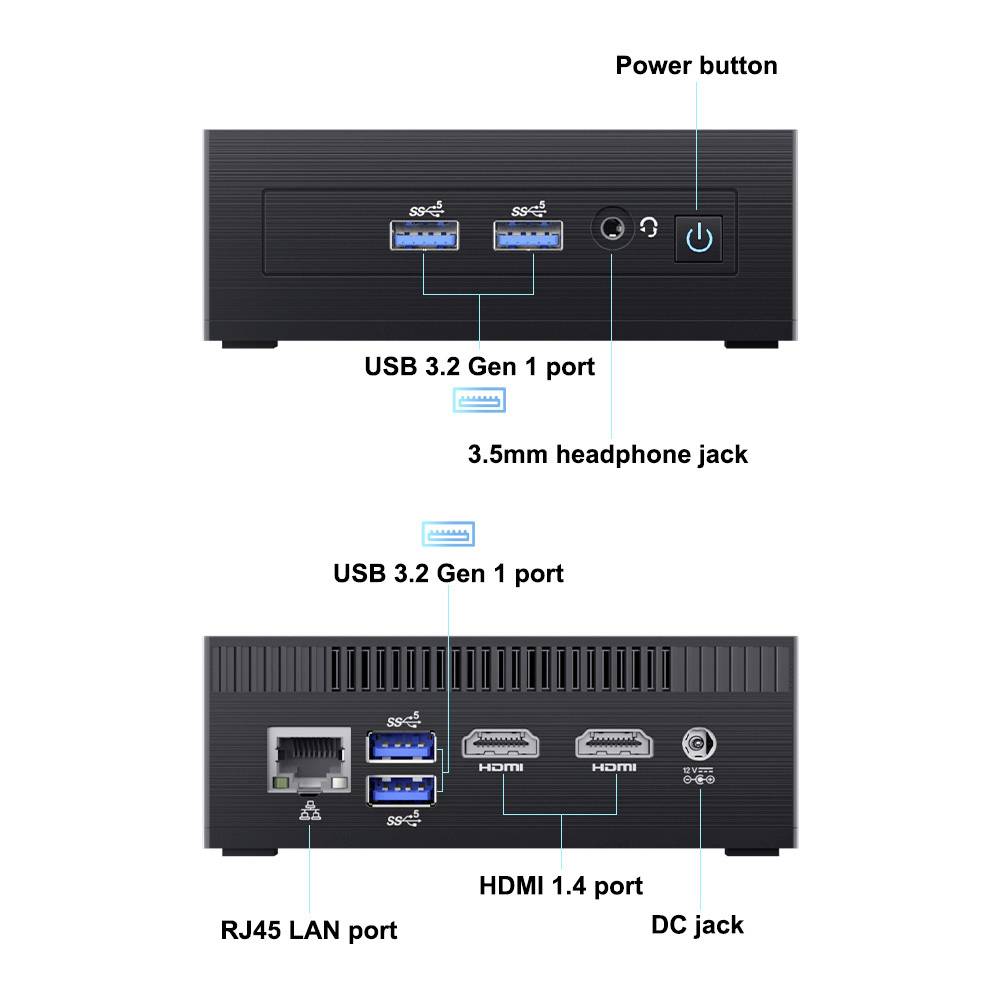 GEEKOM Mini PC LETSUNG Golite11 Intel® Celeron® N4020 6GB RAM 128GB SSD Intel Win 11 Pro