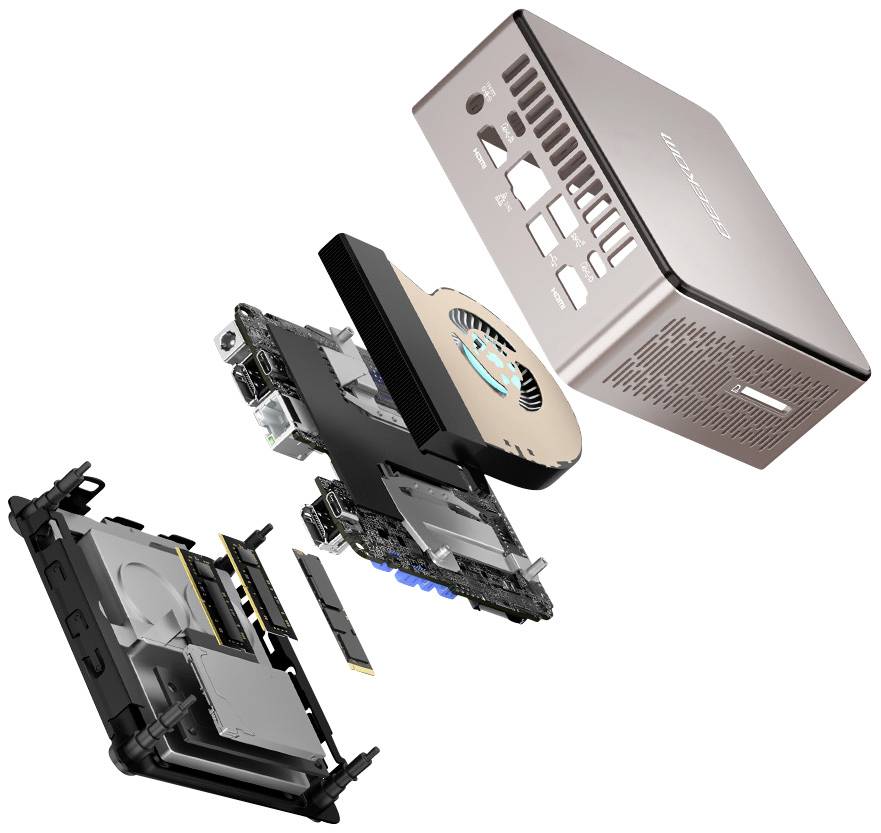 GEEKOM Mini PC A 5 AMD Ryzen 7 5800H 4.4GHz 32GB RAM 512GB SSD AMD Rageon Vega 8 Win 11 Pro A 5