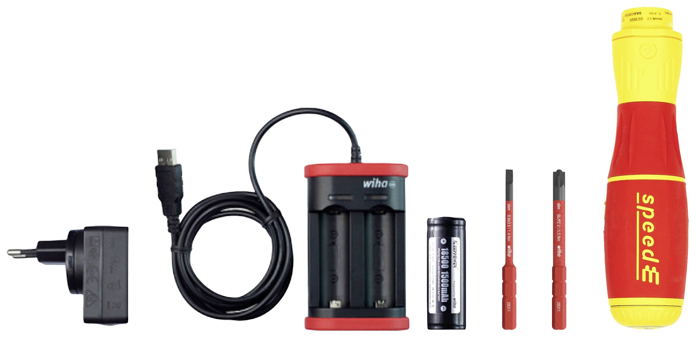 Wiha speedE II electric Elektriker E-Schraubendreher Größe (Schraubendreher) 3.5 mm, SL/PZ 2 Klinge