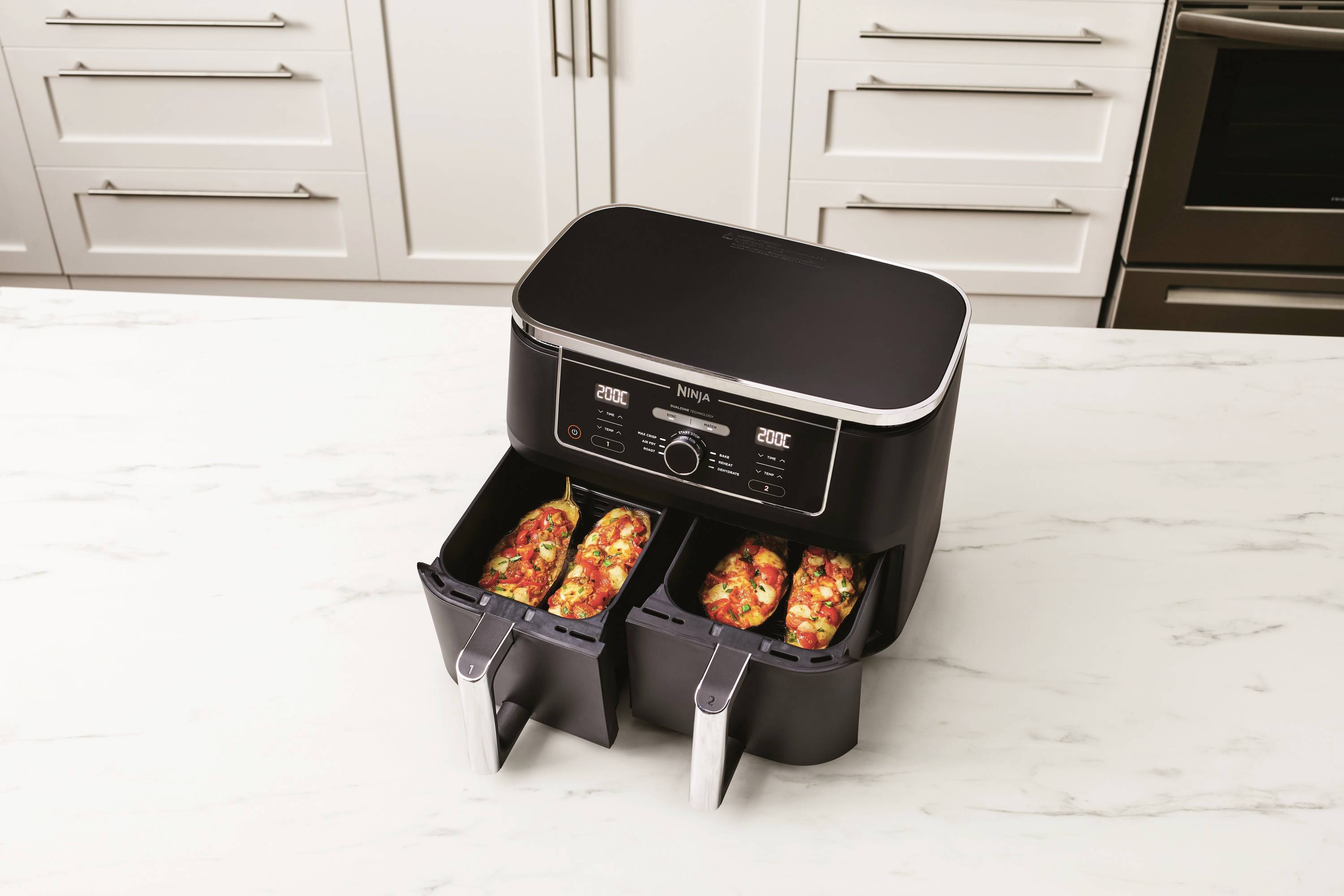 Ninja AF400EU Doppel-Fritteuse 9.5l 2470W Heißluft-Funktion Schwarz