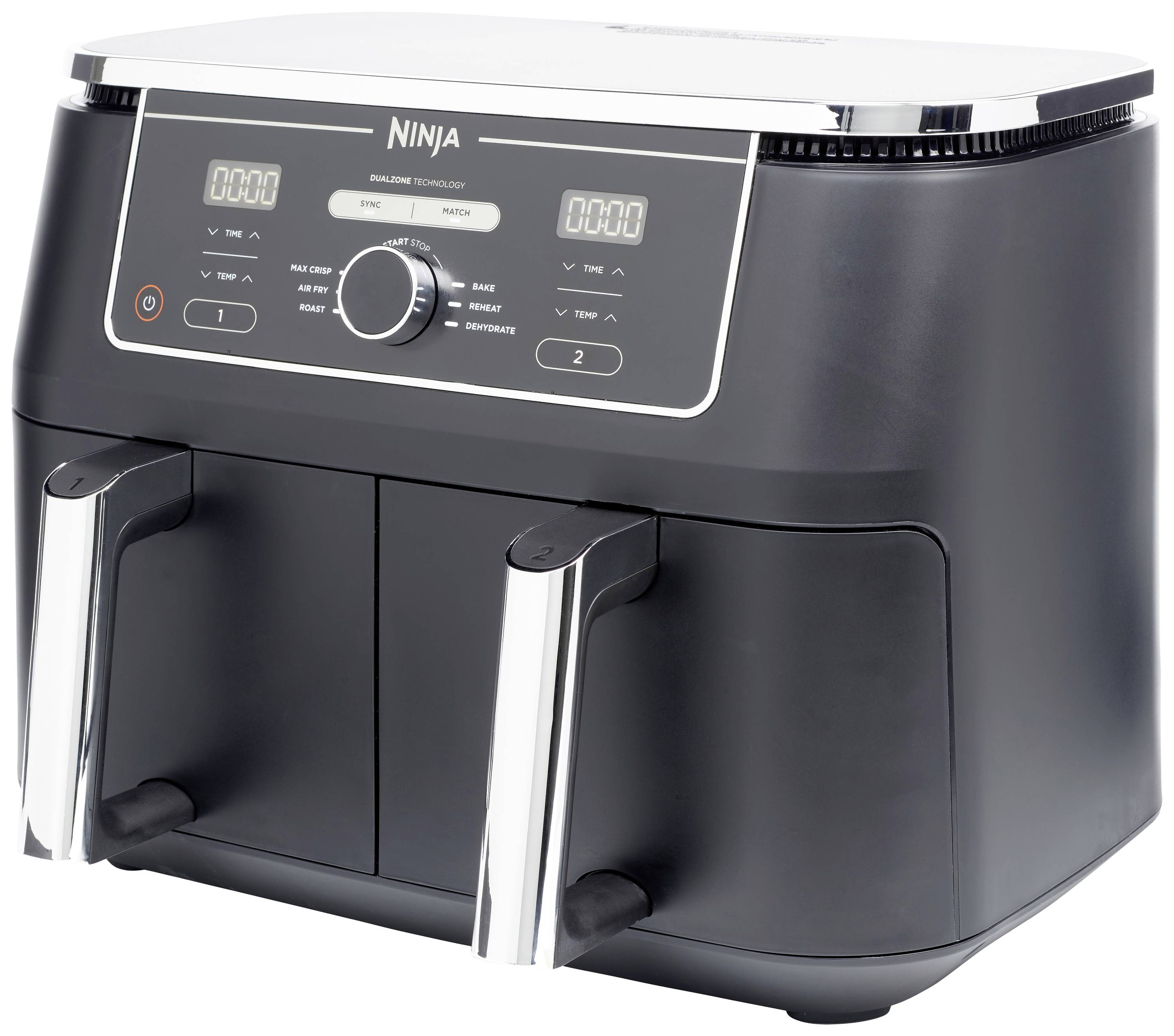 Ninja AF400EU Doppel-Fritteuse 9.5l 2470W Heißluft-Funktion Schwarz