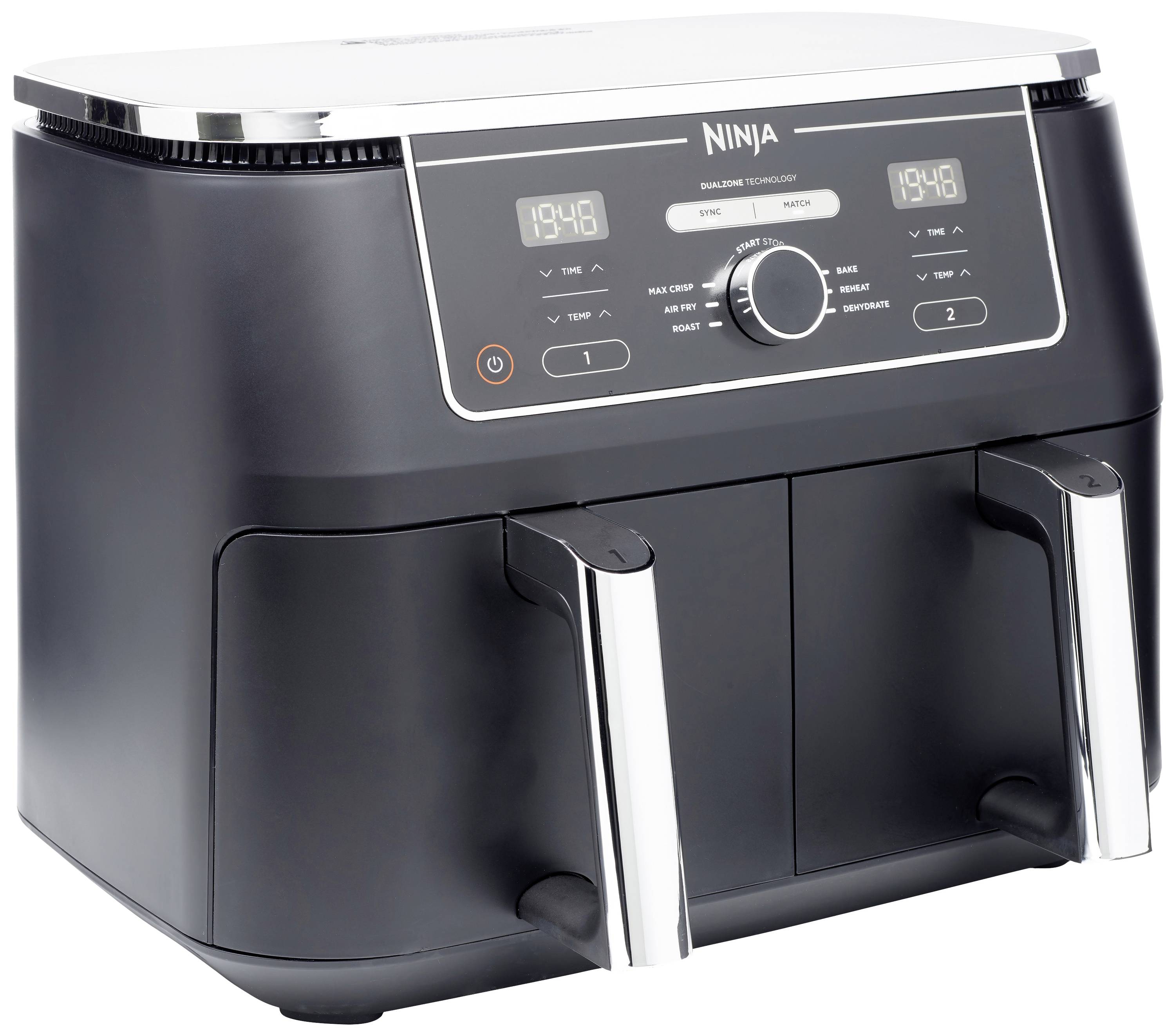 Ninja AF400EU Doppel-Fritteuse 9.5 l 2470 W Heißluft-Funktion Schwarz
