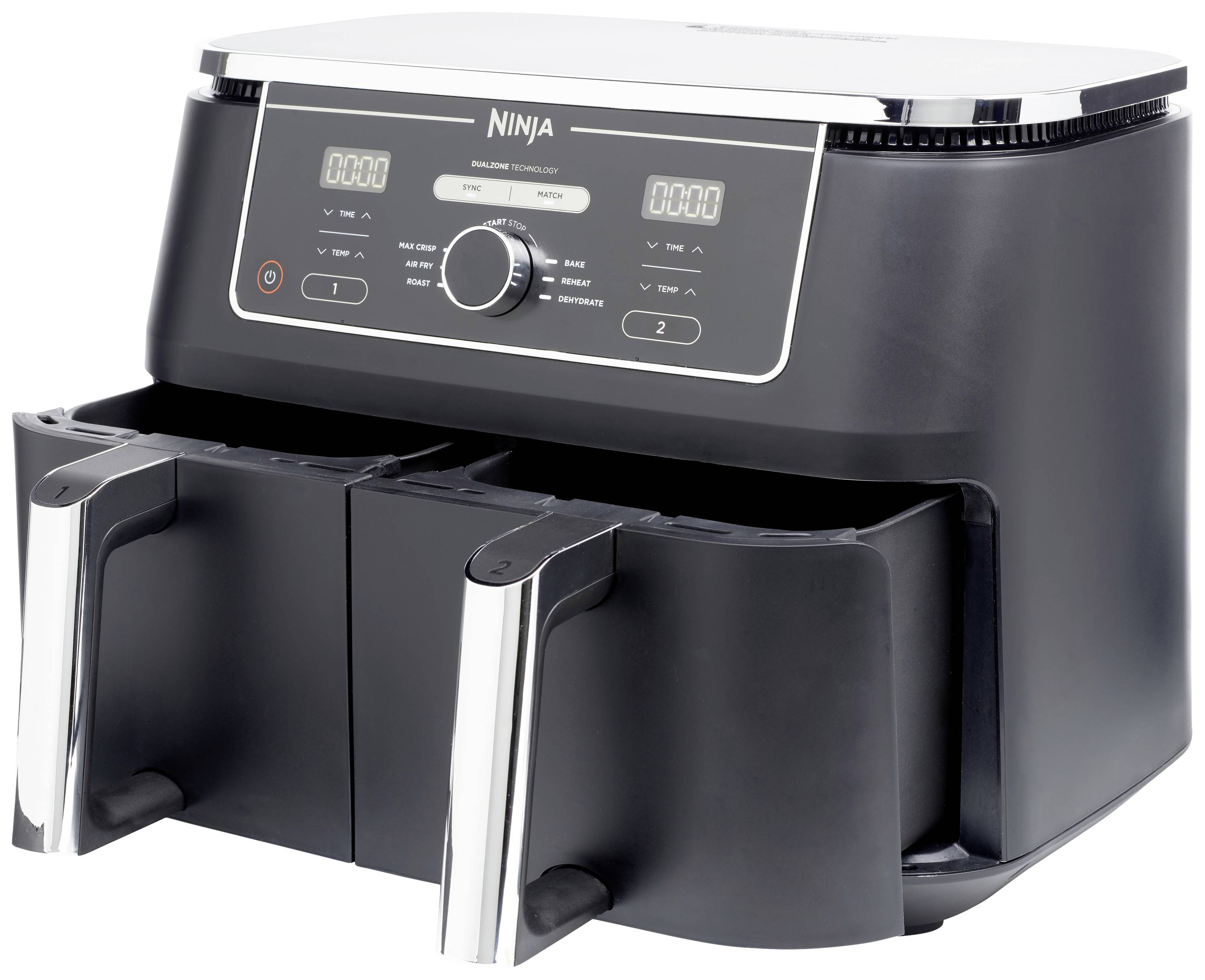 Ninja AF400EU Doppel-Fritteuse 9.5l 2470W Heißluft-Funktion Schwarz