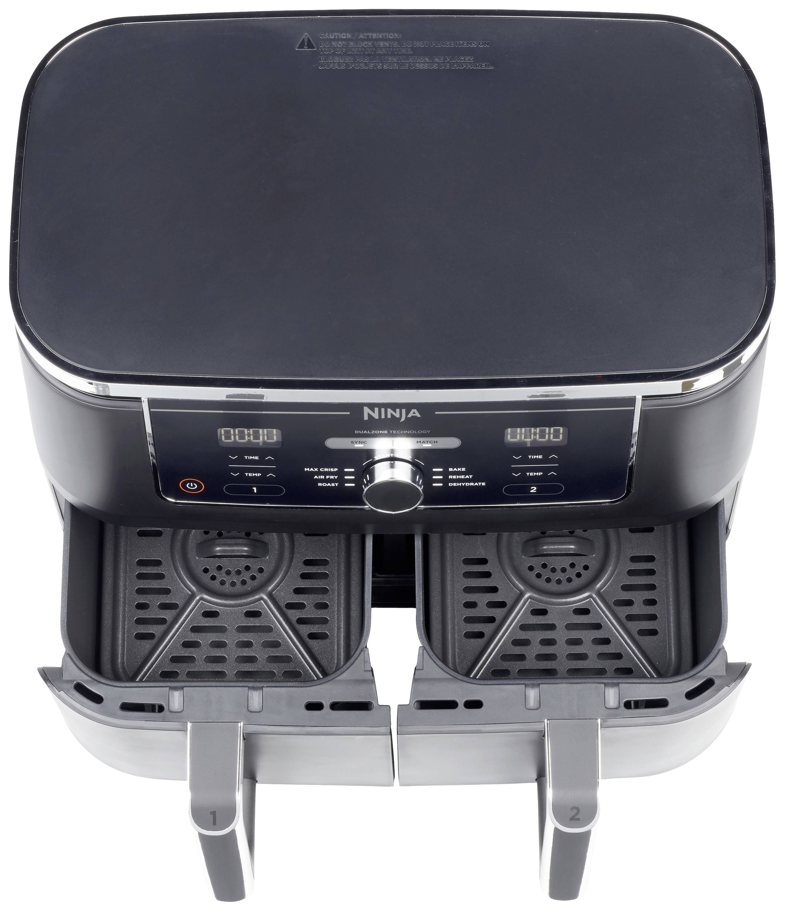 Ninja AF400EU Doppel-Fritteuse 9.5l 2470W Heißluft-Funktion Schwarz