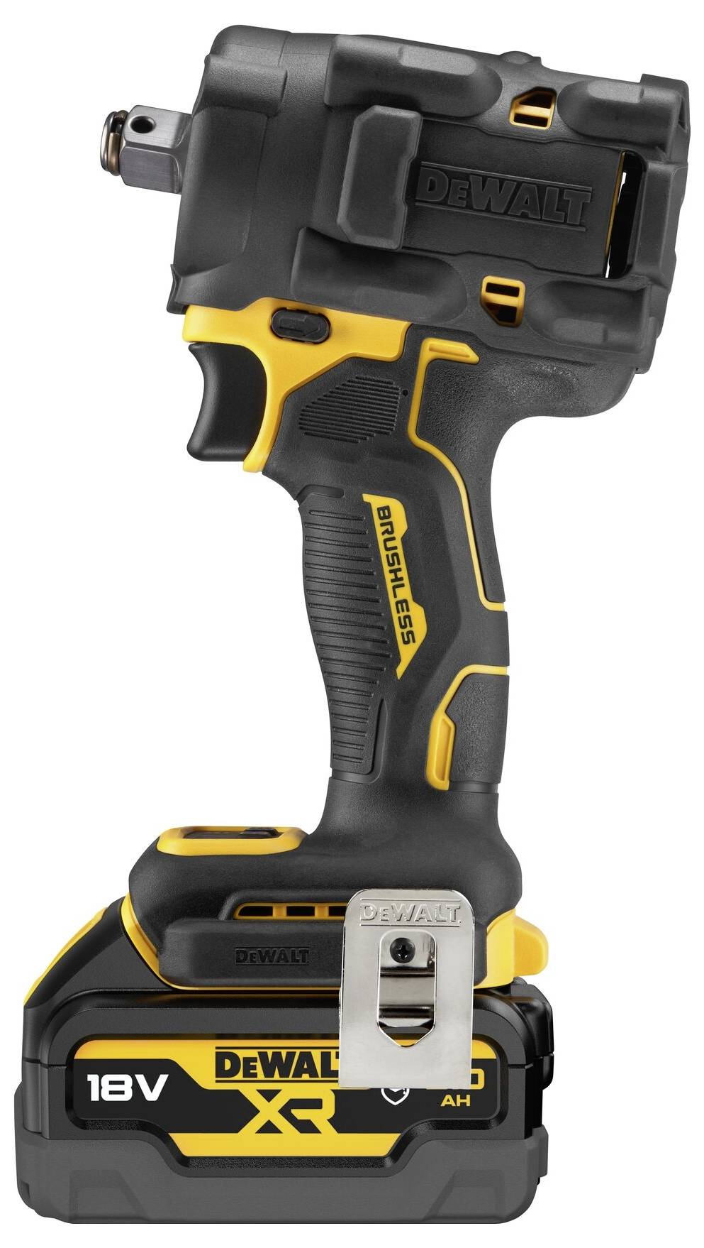Akkuschlagschrauber mit 18V Lithium-Ionen-Akku, kompakt und ergonomisch, in Schwarz-Gelb, geeignet für Bau- und Heimwerkerarbeiten.