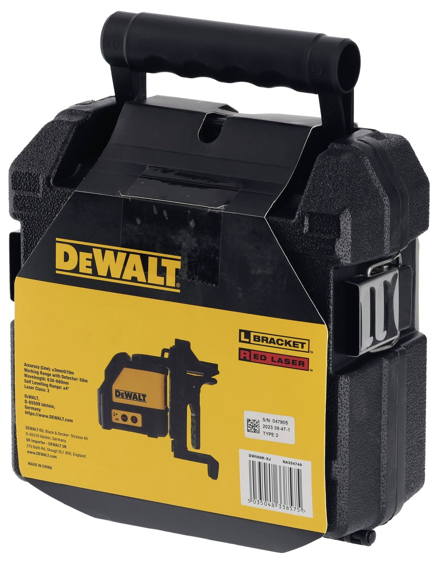 DEWALT DW088K-XJ Kreuzlinienlaser selbstnivellierend Reichweite (max.): 15m