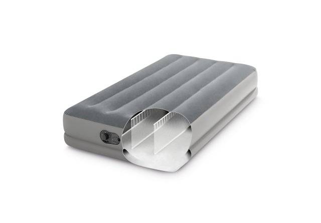 Intex 64112 TWIN DURA-BEAM PRESTIGE AIRBED W/FASTFILL USB PUMP Luftbett (L x B x H) 1910 x 990 x 300mm Grau