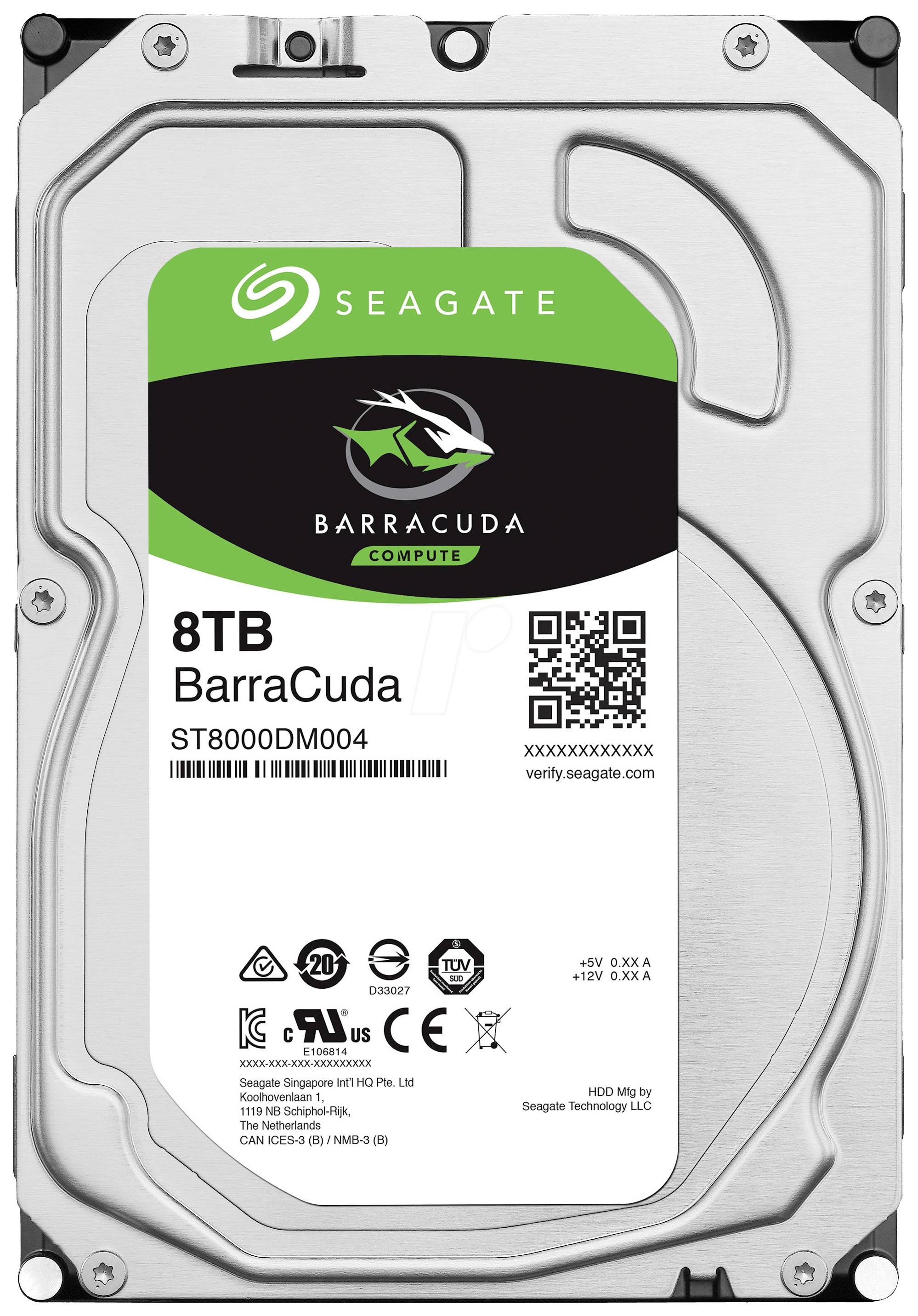 Seagate BarraCuda® 8TB Interne Festplatte 8.9cm (3.5 Zoll) SATA 6 Gb/s ST8000DM004 Retail